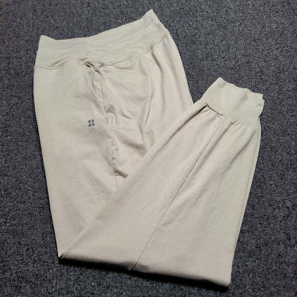 Sweaty Betty Pants - Sweaty Betty Joggers Womens Medium 8 Tan Gaia Performance Yoga Pants Soft Casual